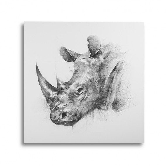 Rhino Abstract Canvas Art